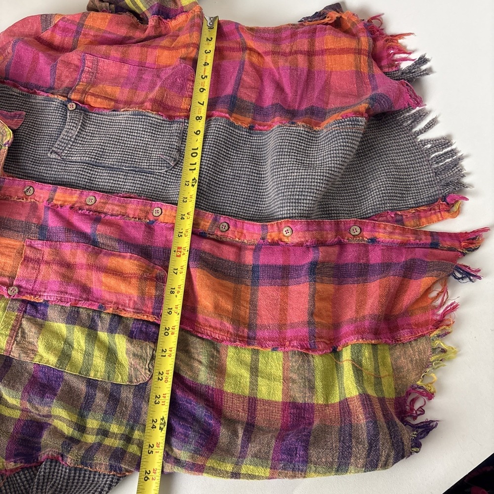 Oli & Hali Womens Patchwork Plaid Waffle Knit Button Down Shirt size Large - Picture 14 of 15